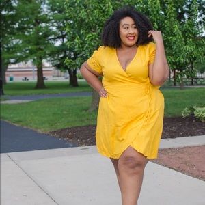 Loft Yellow Wrap Dress